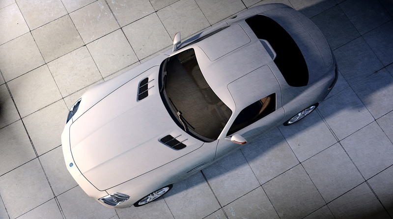 mercedes, sports car, directly above, 2K, shape, metallic, sun reflections, flooring, paving stone, technology, design, connection, outdoors, reflection