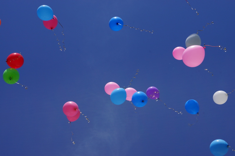 5K, blue, sky, purple, abstract, assorted, multi Colored, flying, pink color, fun, celebration, helium balloon, low angle view, event, air, red, birthday