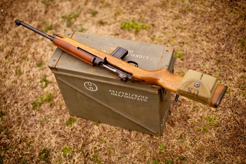 focus on foreground, easy, communication, high angle view, self-loading, absence, rifle, weapon, outdoors, brown, nature, M1 Carbine, black, wood - material