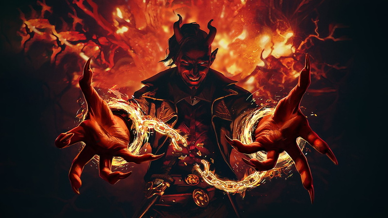 the devil, Обман тибальтов, MtG Kaldheim, the demon, 1080P, Tibalts Trickery, art