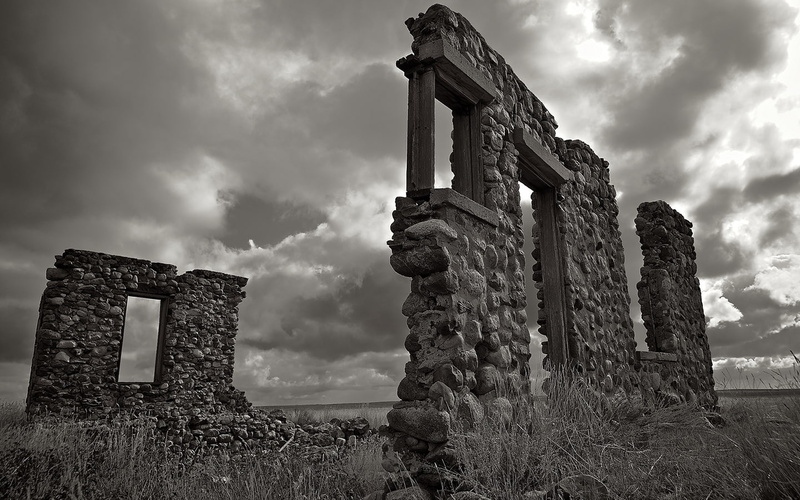 deserted, nature, bw, abandon, 720P, hd, decay, ruins, urban