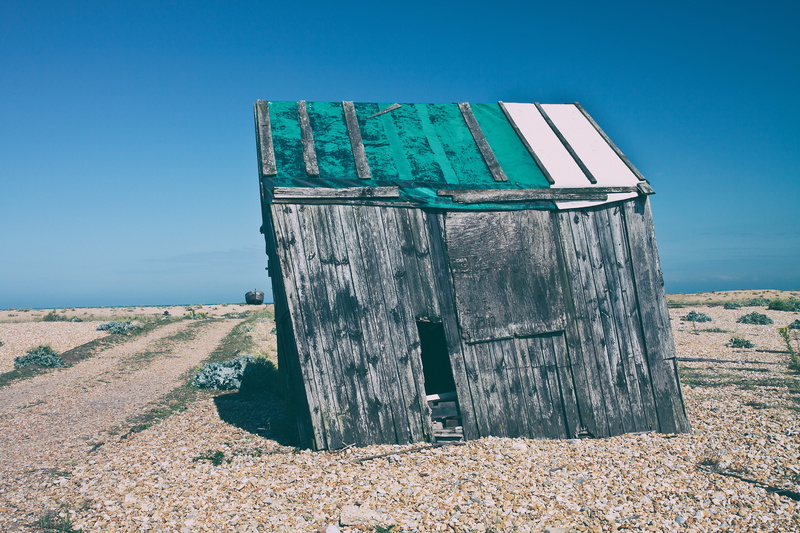 Dungeness, landscape, close-up, ruined, captured, sky, run-down, architecture, scenics - nature, England, nature, old, land, wood - material, color Image