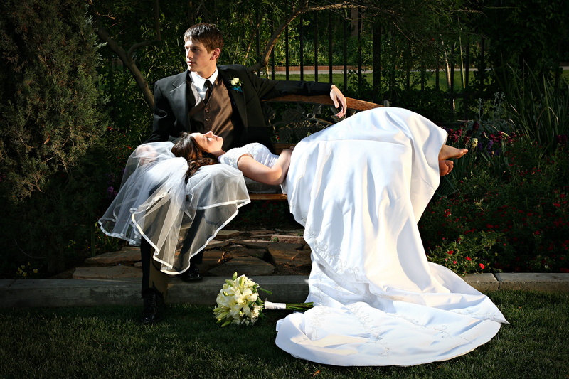 sitting, park - Man Made Space, togetherness, gown, well-dressed, life events, bridegroom, relaxation, people, 4K, outdoors, males, happiness, holding
