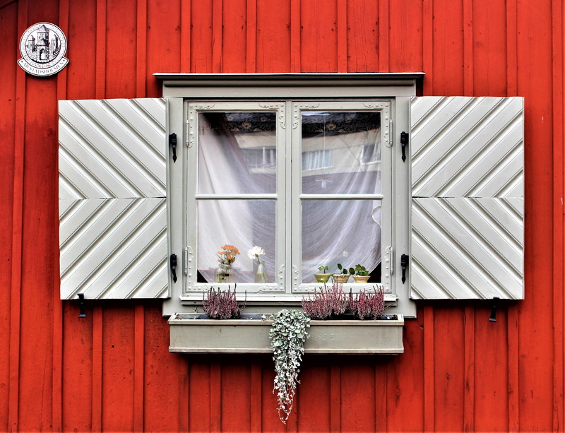 outdoors, facade, house, white color, wood - material, building, wooden fascia, cultural heritage, window frame, stockholm, outdoor, falun red, window
