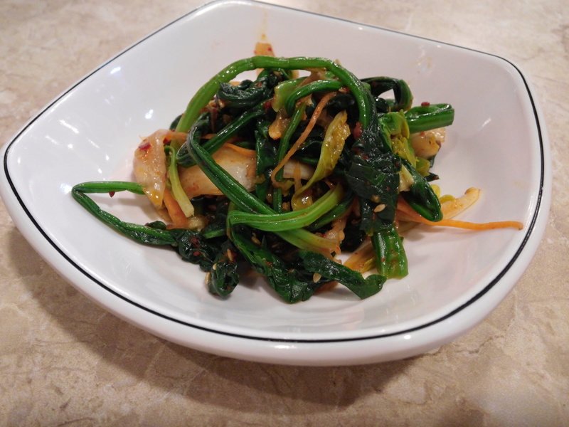 chinese food, republic of korea, leek, vegetables, spinach, red pepper powder, delicious food, healthy eating, cooking, meal, 4K, high angle view, close-up