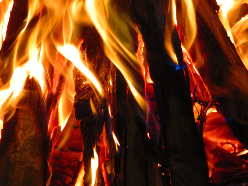 on, hot, glowing, campfire, fire, fireplace, embers, yellow, close-up, pleasant, no people, lena, long exposure, smoke, burn, winter, orange Color, firewood burned
