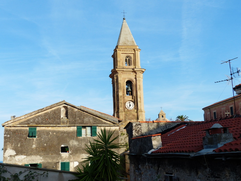 roofs, nature, architecture, history, border town, ventimiglia, city, north italy, clock, place of worship, province of imperia, cloud - sky, spire, steeple