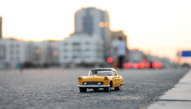 car, taxi, sky, 4K, mode of transportation, day, yellow taxi, building exterior, yellow car, selective focus, outdoors, diecast cars, arunsphotography
