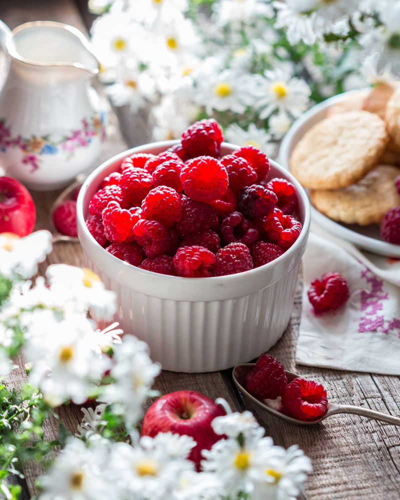 ceramic, close-up, garden, dessert, selective focus, flowering plant, closeup, wellbeing, ripe raspberry, ripe, table, indulgence, sweet food, still life