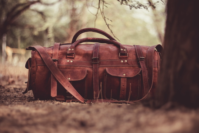 tree, 5K, close-up, still life, suitcase, plant, outdoors, day, blur, leather, old, handbag, no people, land, brown, field, abandoned, shoe, luggage, selective focus