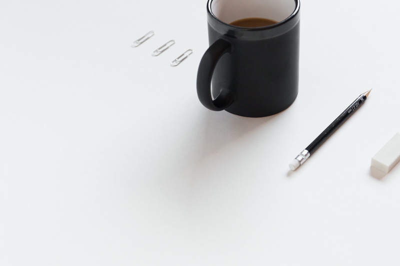 white surface, office, black, 2K, coffee, coffee mug, no people, pen, silver colored, coffee cup, drink, indoors, paper, beside, coffee - drink, surface