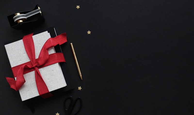 dispenser, tape, black background, celebration, ribbon, wrapping paper, studio shot, red, box, indoors, event, no people, 5K, pencil, container, ribbon - sewing item