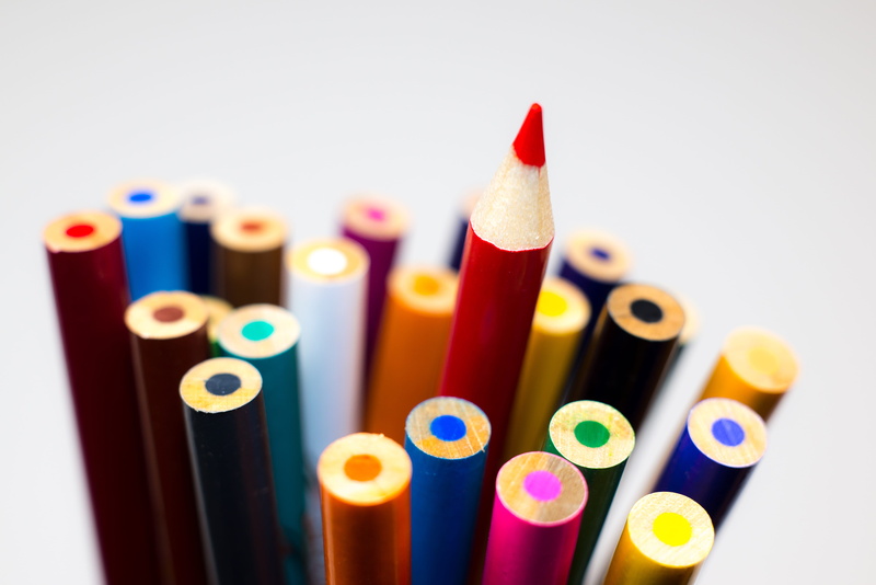 education, colored pencils, different, variation, 5K, indoors, art and craft equipment, multi colored, still life, colored pencil, colors, out of the box