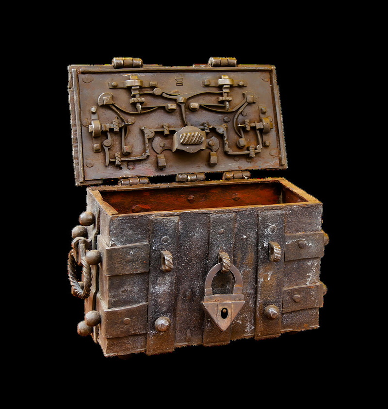 old, treasure, metal, keep, no people, small, hide, retro styled, studio shot, box - container, container, architecture, creativity, chest, single object