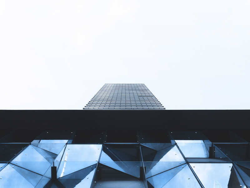 facade, no People, architectural, business, rise, view, copy space, nature, building Exterior, futuristic, directly below, urban Scene, skyscraper, tall - High