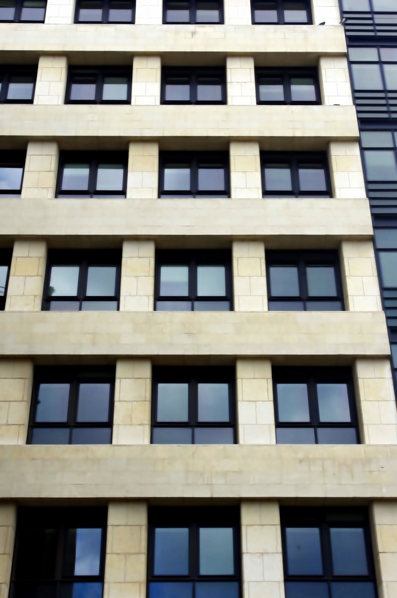repetition, in a row, low angle view, down town, skyscraper, work, urban Scene, no people, window, modern, windows, business, office, pattern, architecture