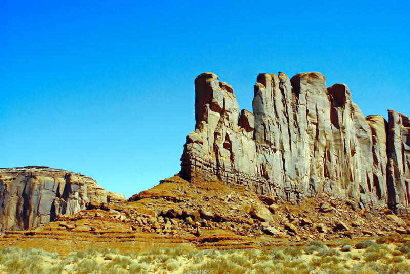 tranquil scene, non-urban scene, panorama, rock - object, tourist site, solid, travel, desert, scenics - nature, mountain, immensity, nature, blue, Usa