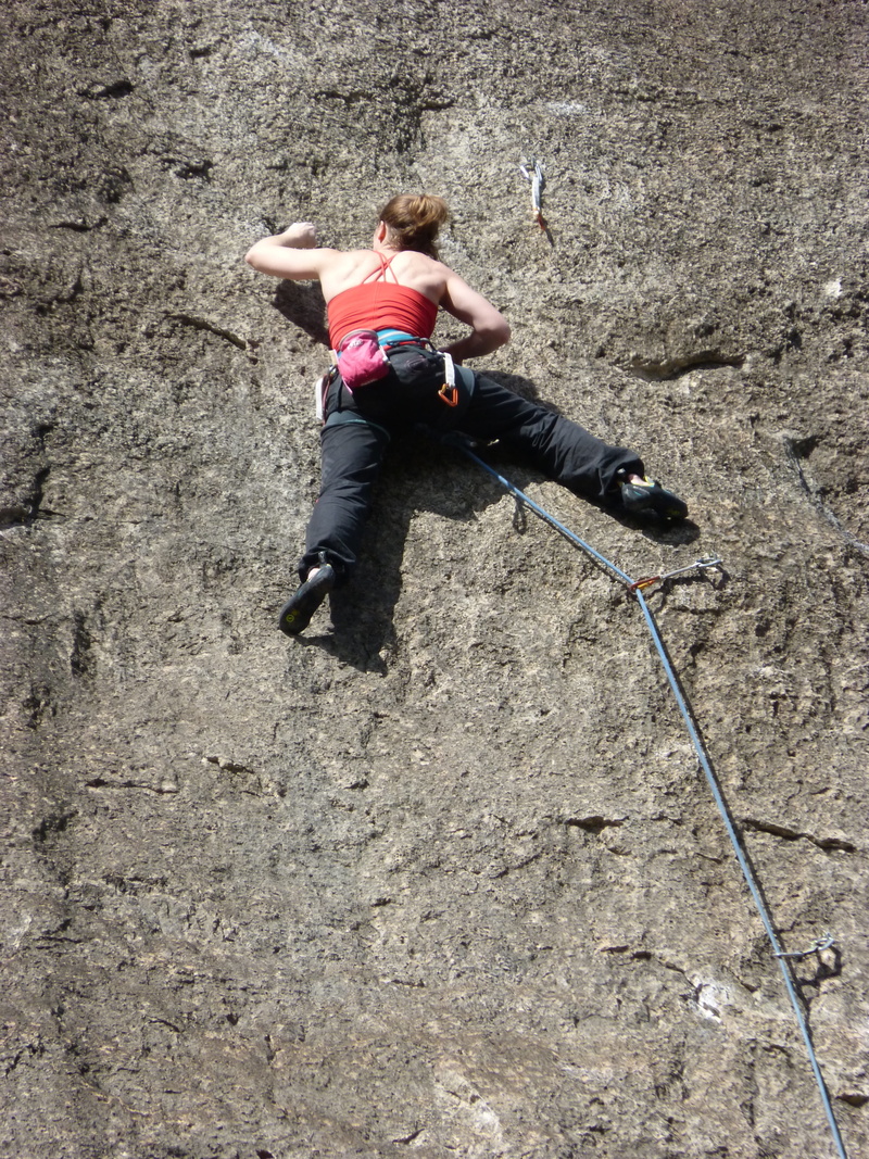 adventure, outdoors, determination, rock climbing, full length, leisure activity, harness, rope, one person, mid adult, women, rock wall, adult, high angle view