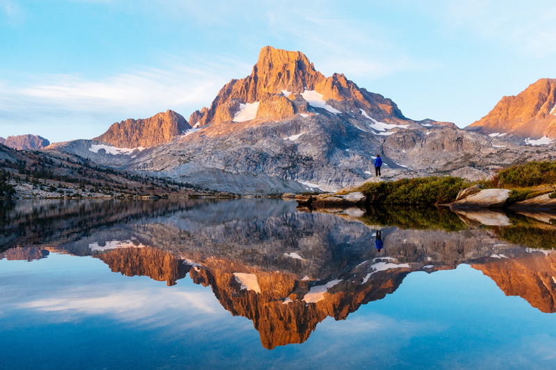 hiking, orange, european Alps, thousand island lake, clear, water, 5K, snow, no People, tranquil Scene, journey, mountain, wilderness, national Landmark