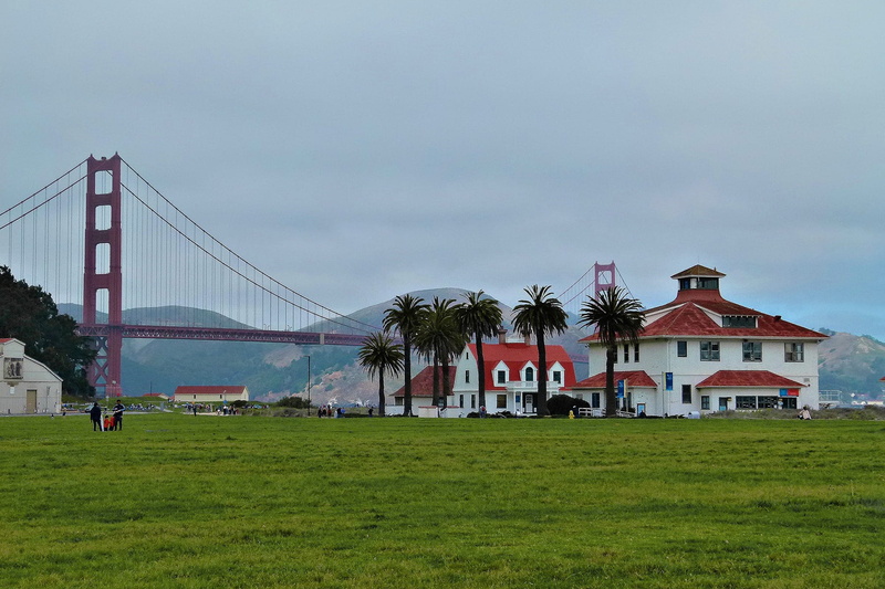 Fort Point, cloud - sky, san francisco, residential district, San Francisco, sky, built structure, city, bridge, house, land, golden gate bridge, outdoors