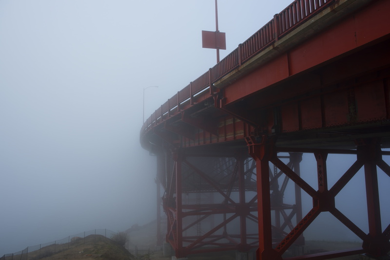 dusk, cloud, bridge, beam, connection, united states, fog, red, structure, nature, sky, california, no people, foggy, built structure, water, architecture