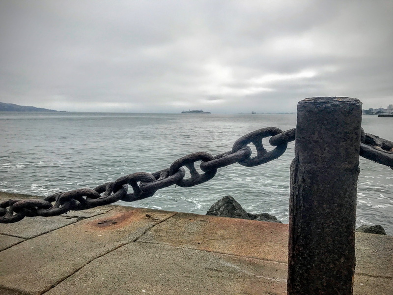 fort point, strength, sea, safety, metal, cloud - sky, water, day, chain, harbor, iron - metal, close-up, no people, outdoors, sky, san francisco, nature
