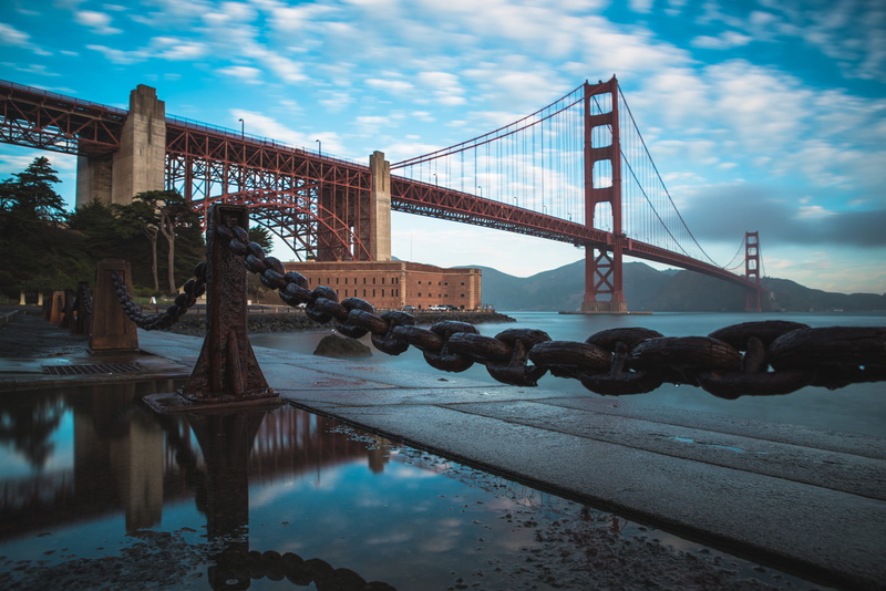 clouds, landscape, travel, engineering, bridge, bay, water, ocean, tourism, bridge - man made structure, fort point, long, city, sf, urban, travel destinations