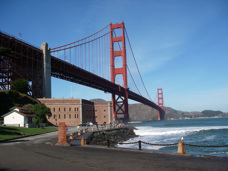 bay, san francisco bay, fort point, usa, historic, architecture, transportation, connection, engineering, sky, golden gate national recreation, tourism