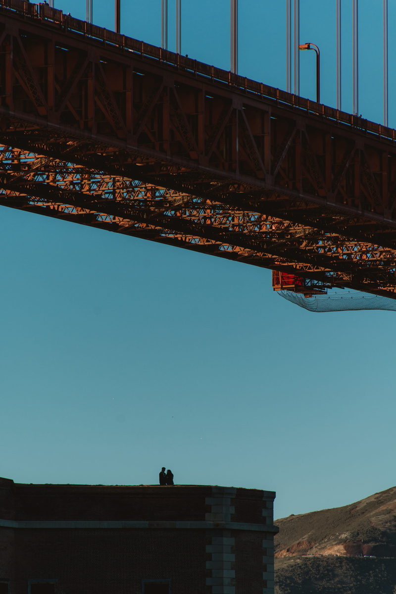 building exterior, travel, day, bridge - man made structure, tourism, fort point, architecture, low angle view, nature, golde gate, 5K, transportation