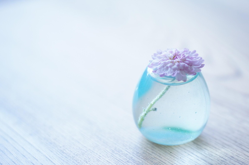 glass, decor, purple, vase, petaled, flower, table, 1080P