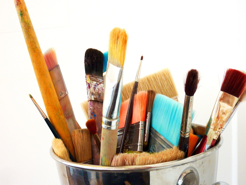 paint, brush, art studio, easel, color, brushes, brush strokes, occupation, work tool, artist, choice, assorted, brush stroke, bristles, multi colored