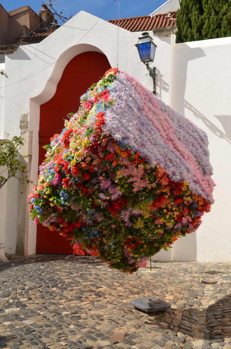 outside art, building exterior, bouquet, nature, plant, sunlight, flower, lisbon, artwork, flowering plant, growth, sculpture, 4K, built structure, plastic