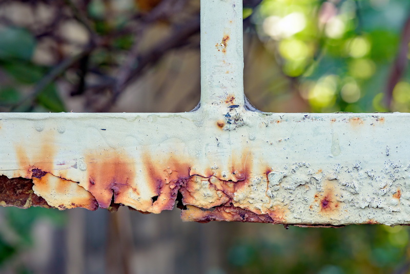 city, floor, abandoned, brown, metal, wall, urban, stone, street, obsolete, house, security, day, peeling off, protection, trash, fence, rusty, focus on foreground