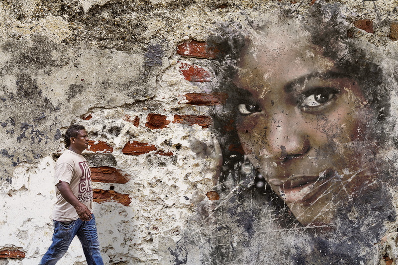 façade, day, casual clothing, mural, city, young women, graffiti, brick texture, looking, wall, adult, women, outdoors, young adult, real people, man, adults only