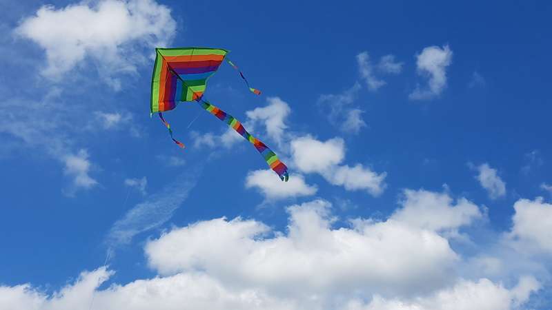 fly, outdoor, rainbow, summer, clouds, environment, cloud - sky, freedom, no people, sport, wind, flying, hobby, fun, sky, photo, outdoors, day, mid-air