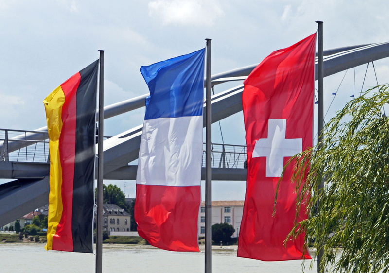 france, three countries bridge, red, sky, pedestrian, government, europe, rhine, day, one-piece, switzerland, rheinbrücke, weil am rhein, alsace, upper rhine