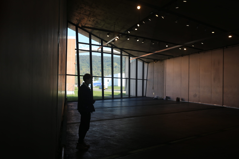 vitra design museum, indoors, women, building, reflection, flooring, rear view, vitra, lifestyles, men, 5K, real people, built structure, light, silhouette