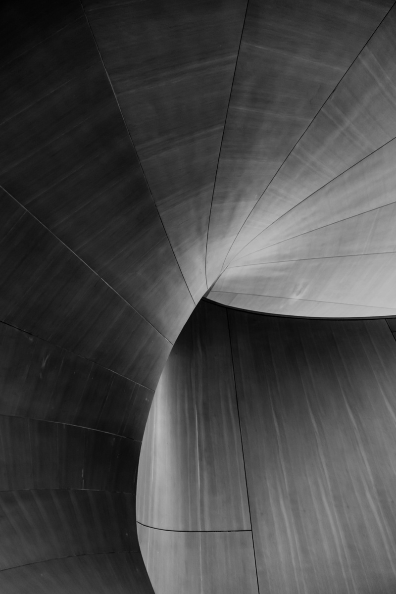 minimal, spiral, close, museum, nature, ceiling, wood - material, line, abstract, photo, architectural detail, 5K, tunnel, structure, shape, absence, low angle view