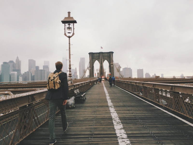 skyline, street light, famous, connection, financial, men, cityscape, new york city, business, one person, travel destinations, bridge - man made structure