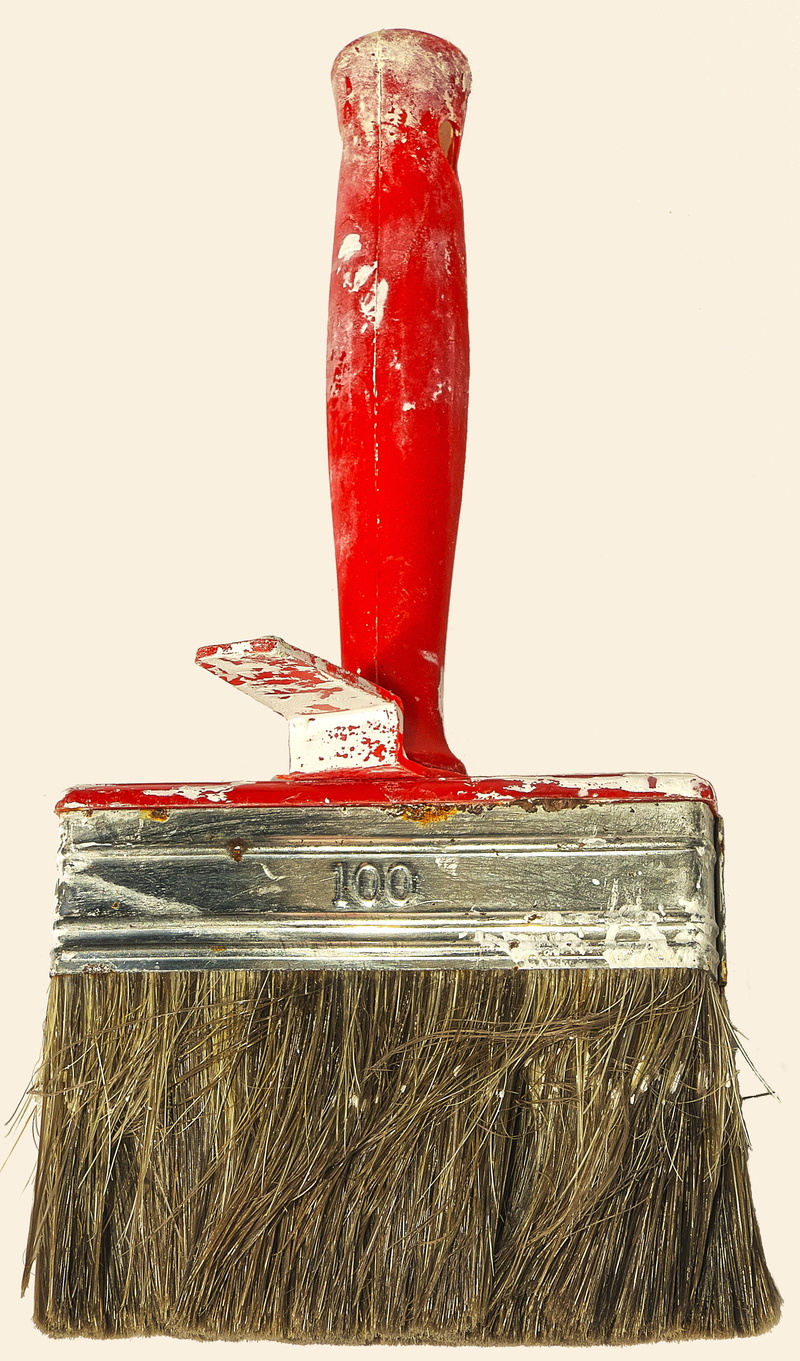 close-up, studio shot, no people, glass, copy space, white background, home improvement, rectangle brush, color order, brush, delete, drink, red, painter