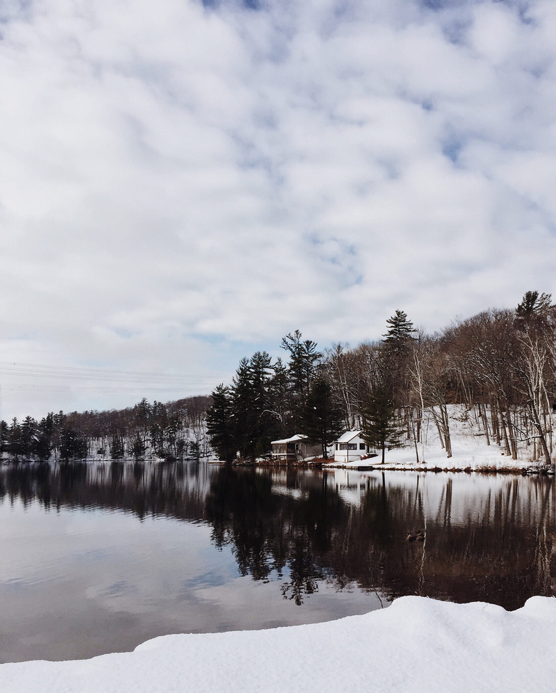 cold temperature, tree, cloud - sky, sky, reflection, 2K, scenics - nature, reflection lake, canada, tranquil scene, day, snow, winter, water, trees, toronto