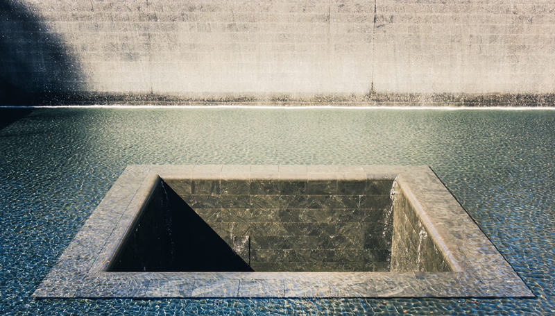 concrete, nature, water, Memorial, Twin towers, ray, textured, square, triangle shape, sunlight, close-up, framed, glass - material, design, architecture