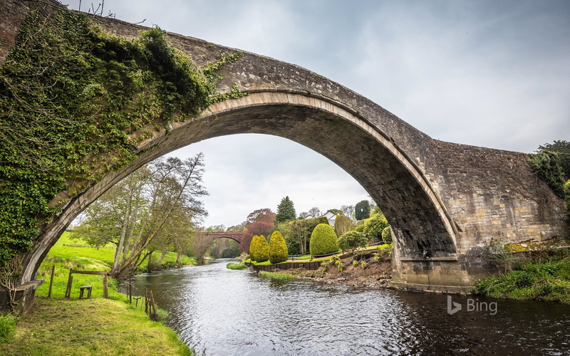 water, ayrshire, desktop, arch bridge, doon, 1080P, sky, built structure, outdoors, transportation, tranquility, architecture, day, river, bridge, bing