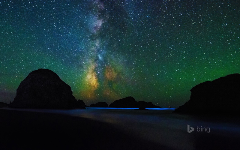idyllic, mountain, star, night, tranquil scene, galaxy, scenic, cape, scenics - nature, nature, constellation, bing, star field, space and astronomy, water