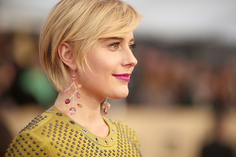 Woman, 2K, Lipstick, Actress, Jewelry, Earrings, Actresses, Brown Eyes, Girl, Greta Gerwig, Celebrity, Blonde