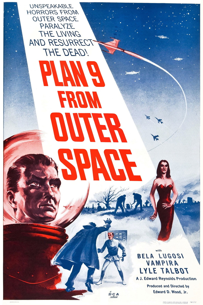 poster, script, representation, western script, communication, real people, 1959, non-western script, ed wood, standing, plan, space, text, day, information