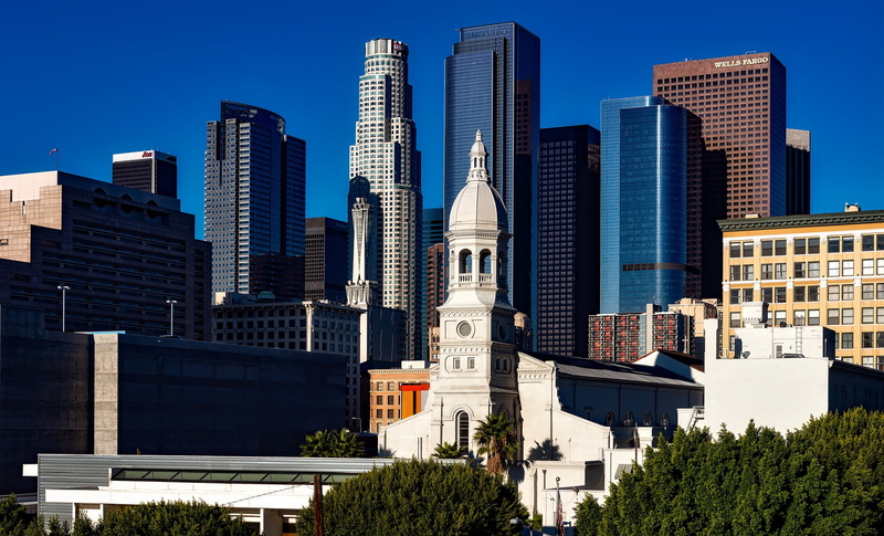 high, cities, 1080P, building, los angeles, outdoors, tall - high, building Exterior, california, uSA, sky, urban, near, daytime, landscape, urban Scene