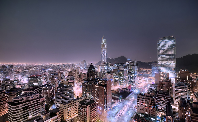 skyscraper, nature, Chile, illuminated, cityscape, travel destinations, landscape, sky, modern, las, 4K, photography, residential district, city, architecture