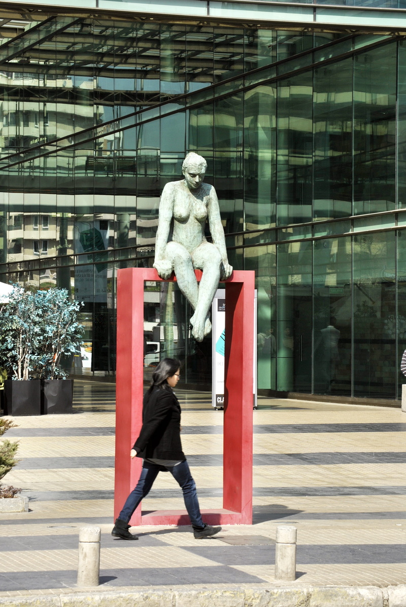 las condes, male likeness, creativity, sculpture, building, real people, full length, people, 4K, incidental people, santiago de chile, architecture, outdoors