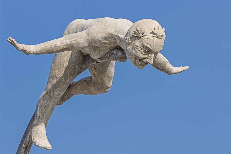 evil, creativity, travel, clear sky, equality, statue, sky, representation, no people, low angle view, history, travel destinations, top, selective, raised